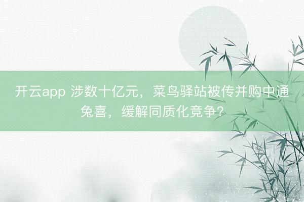 开云app 涉数十亿元,菜鸟驿站被传并购中通兔喜,缓解同质化竞争?